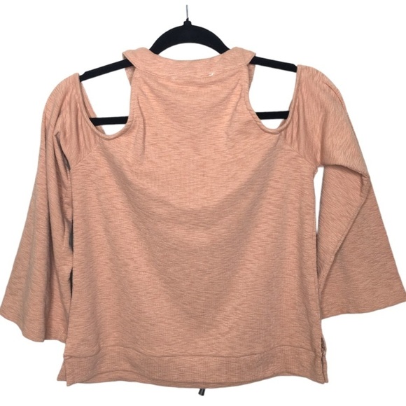 J.O.A. Off Shoulder Peach Top Lace Up Front - Picture 6 of 12